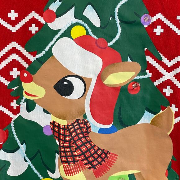Rudolph the Red Nosed Reindeer Light Up Christmas Sweatshirt Size XXL - Picture 2 of 5